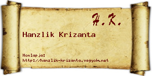 Hanzlik Krizanta névjegykártya